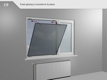 The fixed glazing is fixed in place.